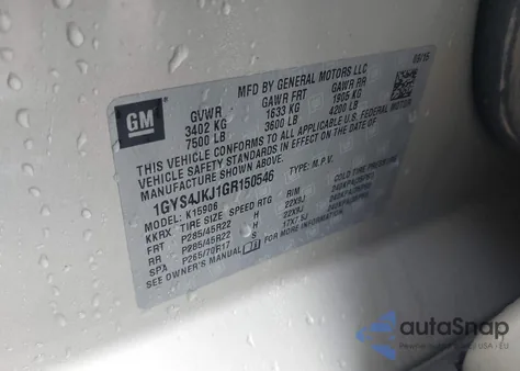 2016 Cadillac Escalade Esv Premium Collection z USA, uszkodzony, nr VIN 1GYS4JKJ1GR150546